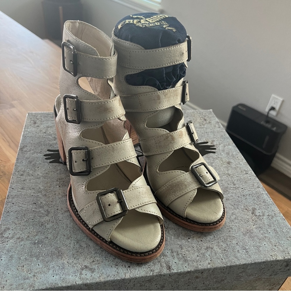 Freebird by Steven Quail Ice Heeled Boots with Buckles, Size 8